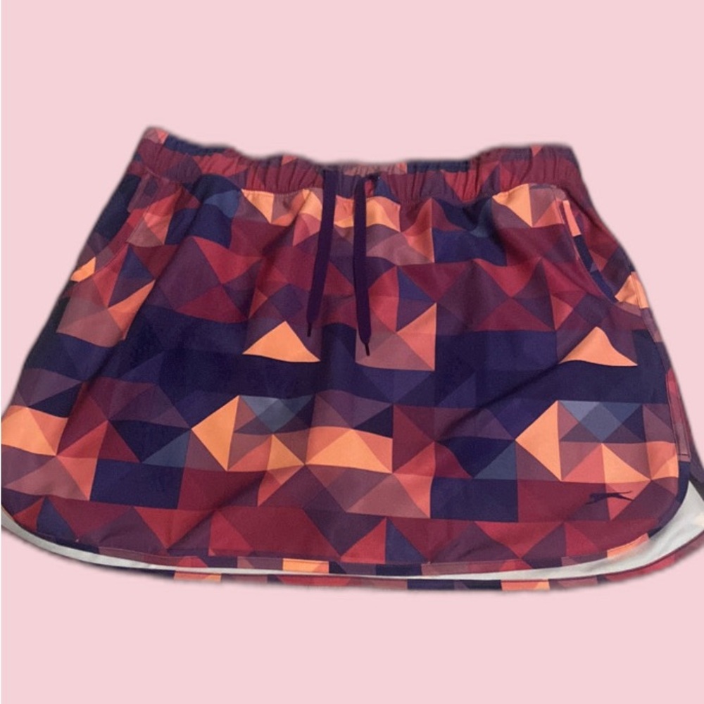 Slazenger Women’s Solar Eclipse Geo Print Skort Size Large NWT Purple Pink